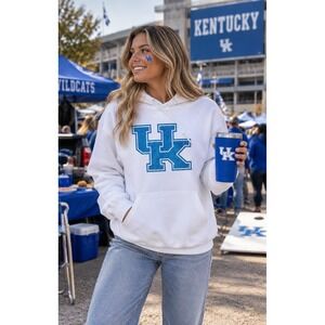 Jerzees Hoodie Unisex L White University of Kentucky UK College Gameday Sporty